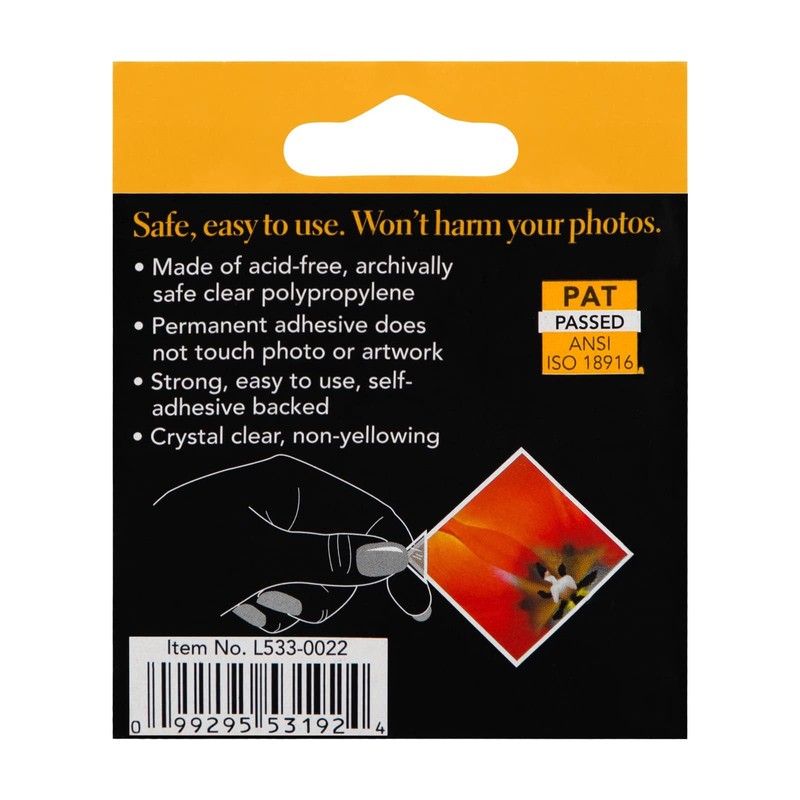 Lineco Infinity 0.625" Clear Acid-Free Archival Photo Corners Self Adhesive,
