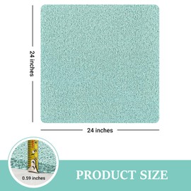 Shower Mat Bathtub Mat Non-Slip,24x24 inch, Soft Tub Mat with Drain,PVC Loofah Bath Mat (Phthalate Free) for Tub and Bathroom,Quick Drying,Green