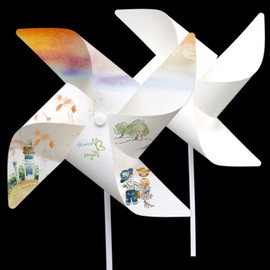 UKCOCO 24pcs DIY Paper Pinwheels White Blank Paper Pinwheels Drawing Windmill DIY Wind Make Your Own Lawn Pinwheels for Boys and Girls Fun Carnival Party Favor