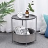 TOOLF End Table, Metal Nightstand, Coffee Round Table, Sofa Side