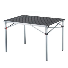 KingCamp Folding Camping Table Aluminum Roll Up Top Weatherproof and Rust Resistant Protable Compact Table for Outdoor Camp Picnic Backyard Cookout Travel