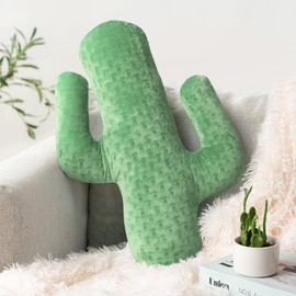 AELS 22 Inches Cactus Decorative Throw Pillow, Cute Succulent Throw Pillow, 3D Office Nap Pillow, Cactus Plush Pillow for Nursery Bedroom Room Decor, Sage Green