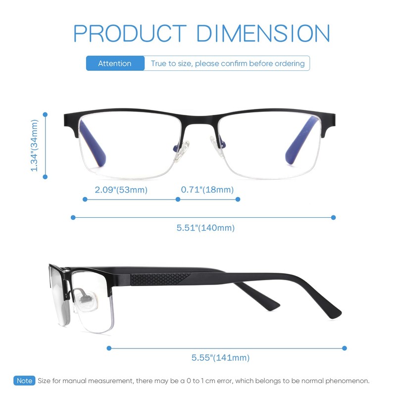 Missfive 2 Pack Mens Quality Multifocus Progressive Reading Glasses Blue