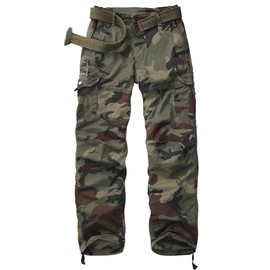 mosingle Women's Cotton Casual Military Cargo Hiking Combat Work Pants with Pocket#2087-Light Camo-6