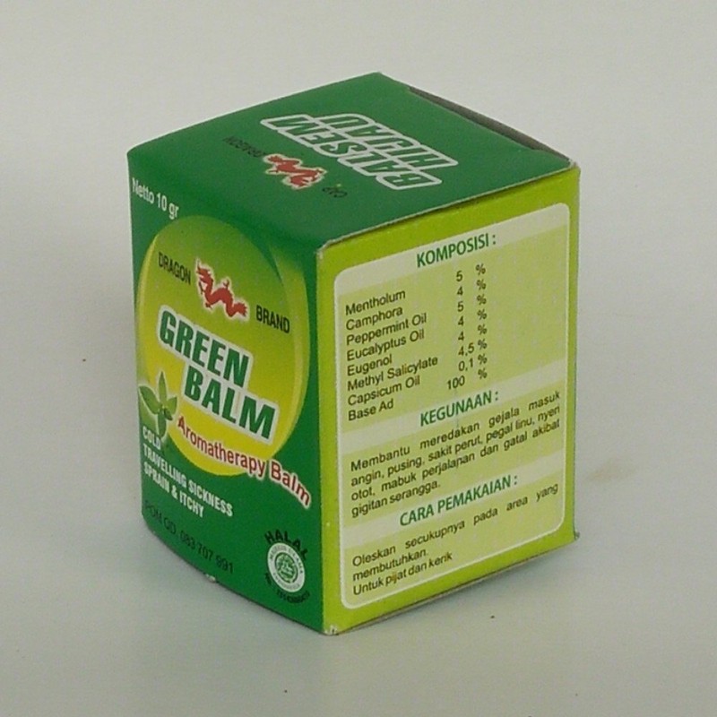 Cap Dragon Balsem Gosok Hijau Green Balm, 10 Gramme (Pack
