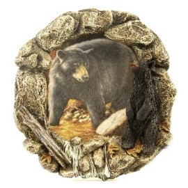 Unbranded Black Bear Art Painting Night Light 3" Diameter Bright Light wild Animal theme