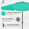 JEAREY 11' 2-Tiers Patio Umbrellas Outdoor Market Table Umbrella w/Crank,