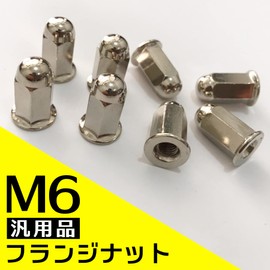 M6 General Purpose External Hexagon Flange Nut Muffler Long Nickel Plated Bag Nut Width 0.5 inch (12 mm) Length 21mm Gasket (8 Pieces)