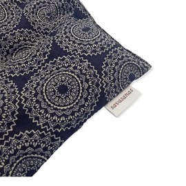 Heat Cushion, Thermal Bag, Cherry Stone Cushion - Heat and Cold Cushion Filled with Cherry Stones "Mandalas" - Blue - Heat Cushion - Handmade - 50 x 20 x 2 cm - 800 g Organic Cherries