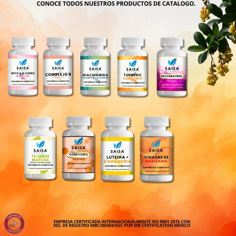 Berberina 100 Pura 120 Cáps Suplemento Alimenticio Saisa Herbal Metabolismo