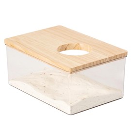 FeiFanChoice Hamster Sand Bath, 18.5x12.5x8.5 CM Transparent Hamster Bathing Sand, Gerbil Sand Bath For Syrian Hamster, Mice Lemming Gerbils