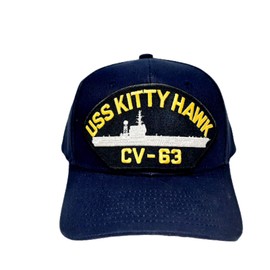USS Kitty Hawk CV-63 Embroidered Patch Cap Baseball Hat Strapback Navy