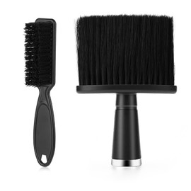 2 Pieces Barber Brush Set - Hair Clipper Cleaning Brush Soft Neck Duster Brush Hair Cleaning Dusting Brush Barber Supplies for Brushing off Hair Around Neckline and Ears