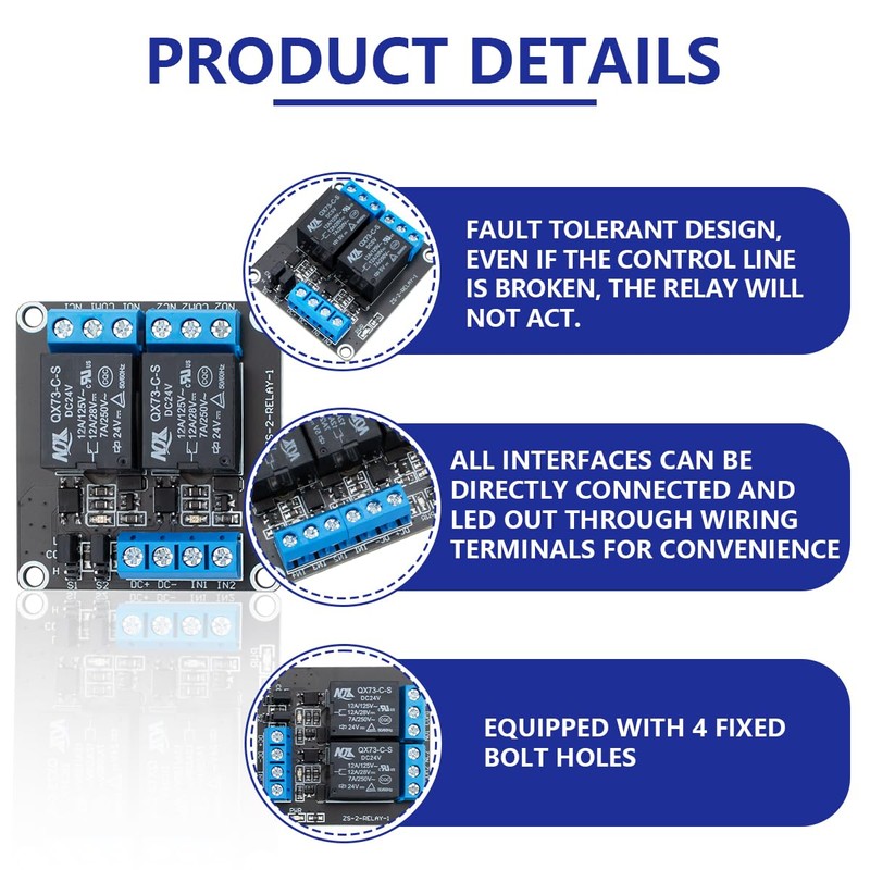 Innfeeltech 1 x DC 24 V relay module 2 channel