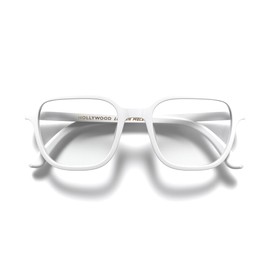 LONDON MOLE Eyewear | Hollywood Reading Glasses | Square Reading Glasses | Cool Readers | Stylish Reading Glasses | Unisex | Spring Hinges | Matt White | magnification +1.0
