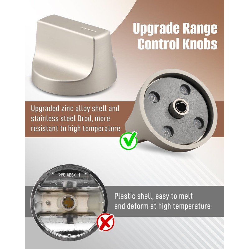 W11517331 Stove Knobs Fit for Whirlpool W10850027 W11117415 W11458840 WFE770H0FZ0
