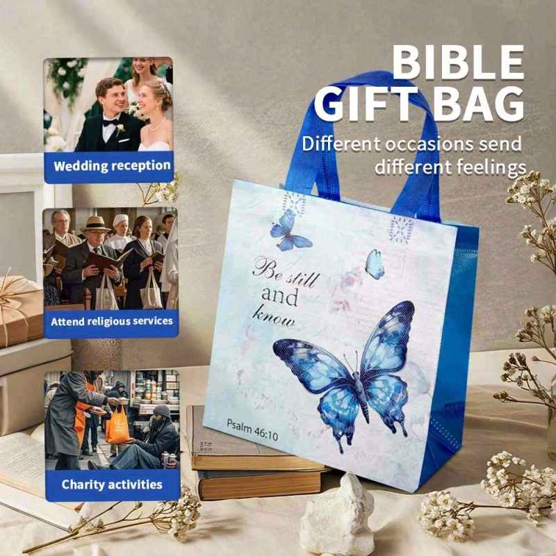 20PCS Reusable Butterfly Non-Woven Gift Bags for Religious Churches for