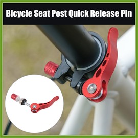HOPESPANNER 2pcs 6mm Aluminium Alloy Bicycle Seat Post Quick Release Pin Seatpost Skewer Bolt Red Black Vehicle Components