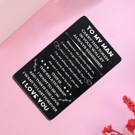Tihnvk To My Man Wallet Insert Valentines Day Gifts for Husband Boyfriend Love Notes Gifts for Men I Love You Gifts for Husband