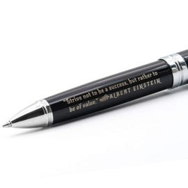 Inkstone Ballpoint Black Ink Pen | Inspirational Albert Einstein Quote"Strive Not to Be a Success, but Rather to be of Value" | Durable | Thoughtful and Encouraging Gifts