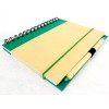 Sweda Recycled Notebook & Pen Set, Green & Beighe, Wire
