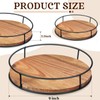Lazy Susan Wooden Turntable, 9 Inch Turntable Organiser Wooden Kitchen