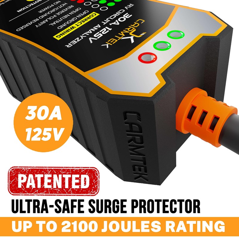 CARMTEK RV Surge Protector 30 Amp - RV Circuit Analyzer