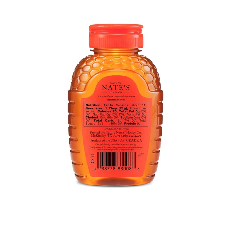 Nature Nate's Nate's 100% Pure, Raw & Unfiltered Honey, Award-Winning
