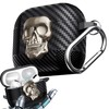 YSNZAQ Skull Design Case for AirPods 4, Cool Carbon Fiber