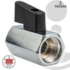 tecuro Mini Ball Valve Internal Thread Rp 1/8 Inch Chrome-Plated