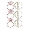 100pcs Metallic Paper Clips Lips Diamond Rings Shape Nonslip Portable