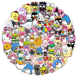 100 Pieces Cute Stickers for Laptop, Bumper, Skateboard, Water Bottles, Computer, Phone, Guitar, Cartoon Stickers for Kids, Teens and Adults