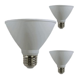 Diodesy- PAR30 LED Short Neck Flood Light Bulb 12W E26 Medium Base 5000K Bright White Ideal for Track & Recessed Spot Light Bulbs 120V CRI80 40° Beam Angle White Finish Pack of 3