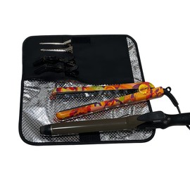 Professional Travel Flat Iron Hair Straightener Case with Heat Resistant Thermal Pouch and Can Fit 2 Curling Irons, Flat Irons or Straighteners. No More Waiting for it to Cool Down. Just Pack and Go!