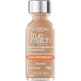 L’Oréal Paris Makeup True Match Super-Blendable Liquid Foundation, Fresh Beige W4.5, 1 Fl Oz,1 Count