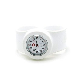 Vavna Wristwaches Silicone Nurse Watch -Slap On Watch -White - Adult Large Size
