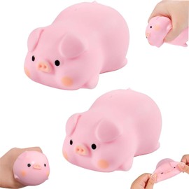 Homefantasy Pack of 2 Stress Squeeze Toys, Anti Stress Pig, Anti-Stress Balls, Anti-Stress Ball for Children, Stress Relief Toy, for Adults, Autism Toy, Stress Ball for Children