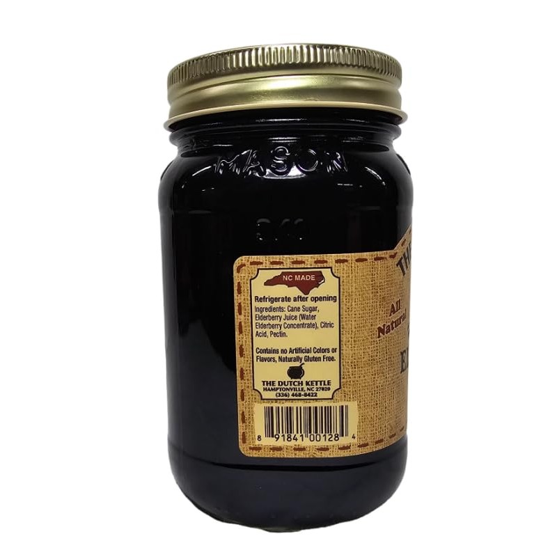 The Dutch Kettle Elderberry Jelly 2/19 Oz Jars with Fabric