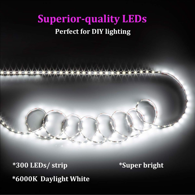 WOBANE LED Strip Lights 32.8ft White, Dimmable White Light Strip