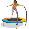 3FT Toddler Trampoline with Adjustable Handlebar, 36" Foldable & Spring-Free,
