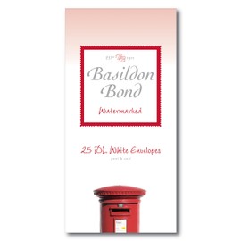 Basildon Bond Luxury Peel and Seal Envelopes 20 Pack for A4 Writing Pad - White, Size DL