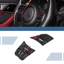 HAPPYHORSE Aluminum Alloy Car Multimedia Button Protective Cover Trim Sticker Decorative Accessories Compatible with Jaguar 15-21XE /16-21XF /16-21 F-PACE / 13-23 F-Type (High-end Black)