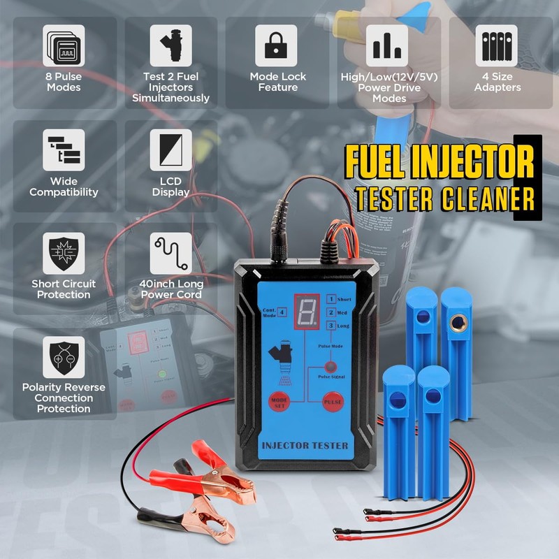 Fuel Injector Tester Cleaner Tool Kit 8 Pulse Modes Injector