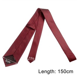 peiqiup Ties (150 x 5 cm), Solid Tie, for Office or Festive Events, Business Dates, Festive Occasions and Leisure, Deep Red
