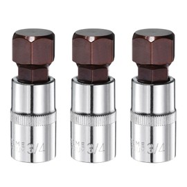 HARFINGTON 3pcs 3/4" Hex Bit Socket 1/2" Square Drive SAE Extension Impact Bit Power Nut Driver Set S2 & CR-V Steel Socket Ratchet Wrench Bits