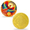 deDecoml Inspirational Phoenix Challenge Coin with Recovery Affirmation (1 Year)