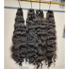Best Quality 100% Raw Water Wavy Hair Cambodian Vietnamese Virgin Raw Natural Hair Waving Raw Indian Hairstyle: burmese curly, color: natural black, Stretched Length: 12 inches