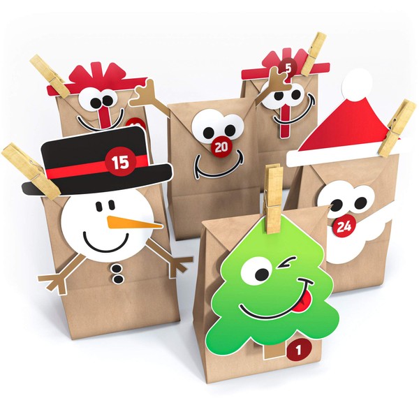 Advent Calendar to Fill – With Christmas Tree, Snowman, Father
