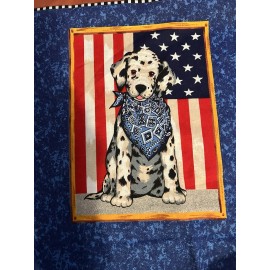 springs industries Firefighter Dalmatian USA Cut & Sew Cotton Fabric Panels 34x44Springs Industries