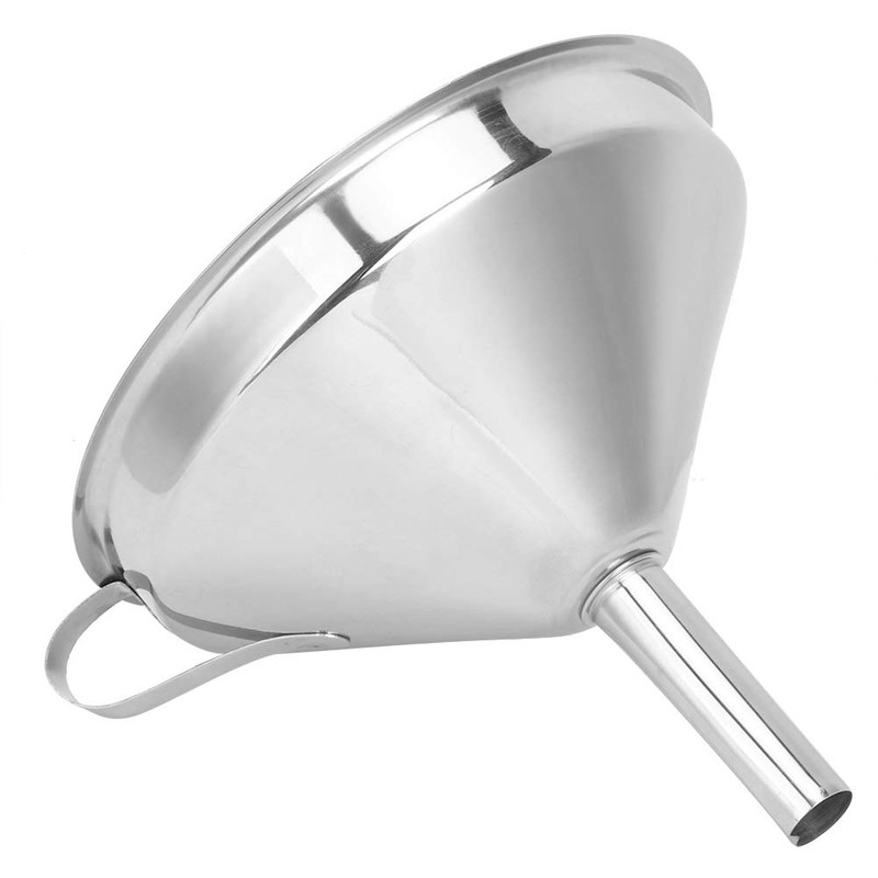 Stainless Steel Funnel with Strainer, Large Wide Mouth, Thickened Household
